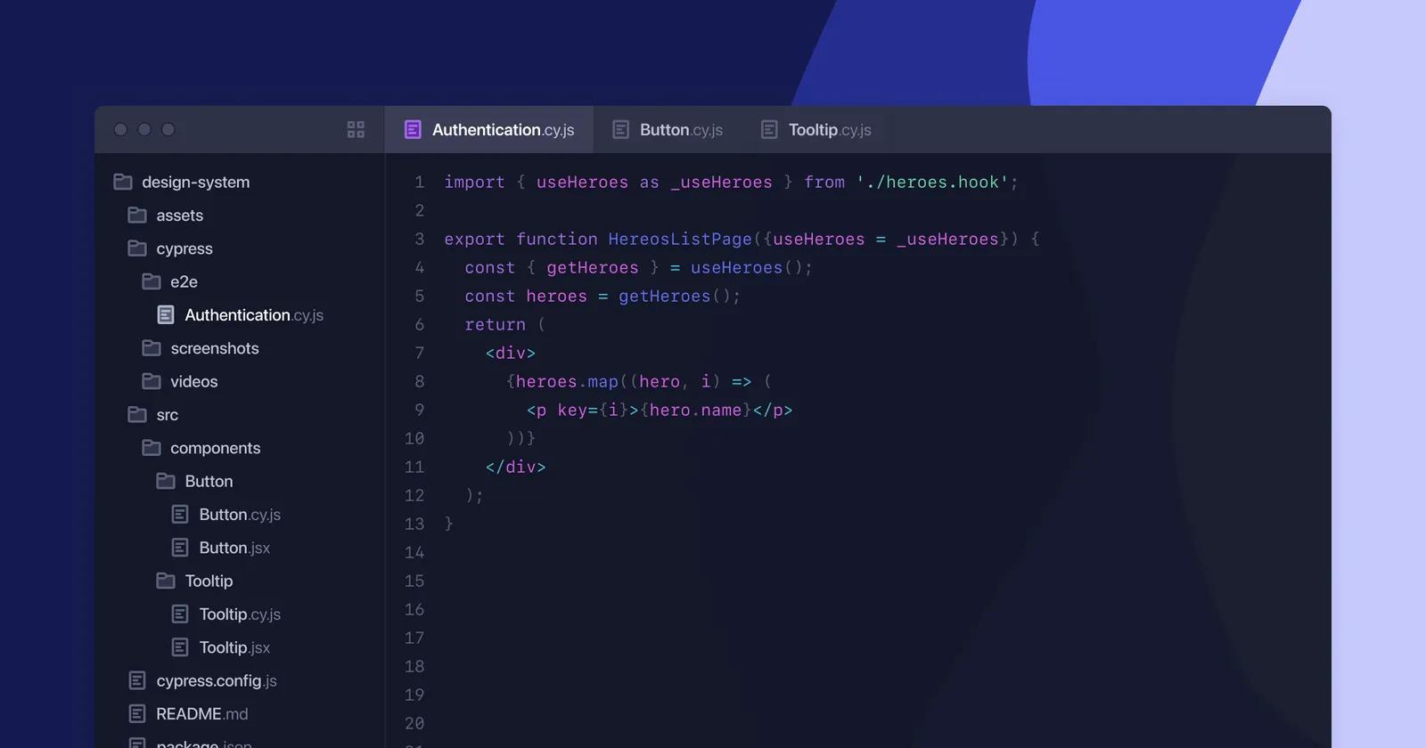 Conceptual diagram showing Dependency Injection in React applications with interconnected components, code snippets, and principles for building testable and flexible UI.